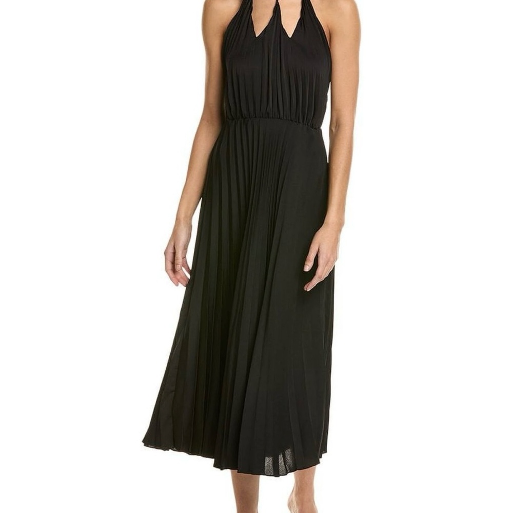The Sandro Black Accordion Pleated Midi Dress
Size 36- new W/O tags